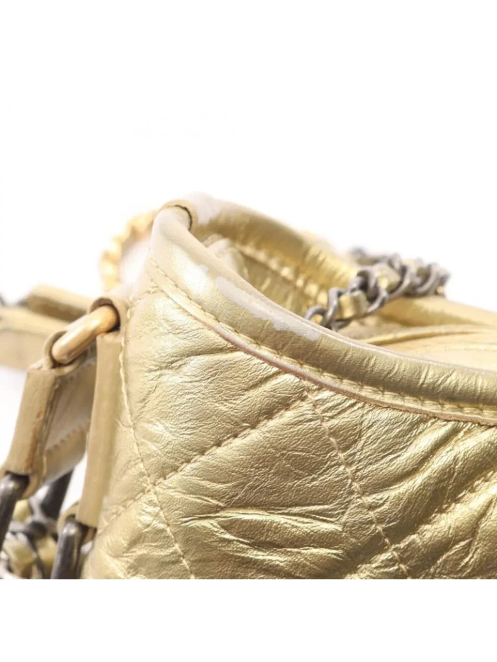 Chanel Shoulder Bag Gabrielle de Small Hobo Gold Leather Chain